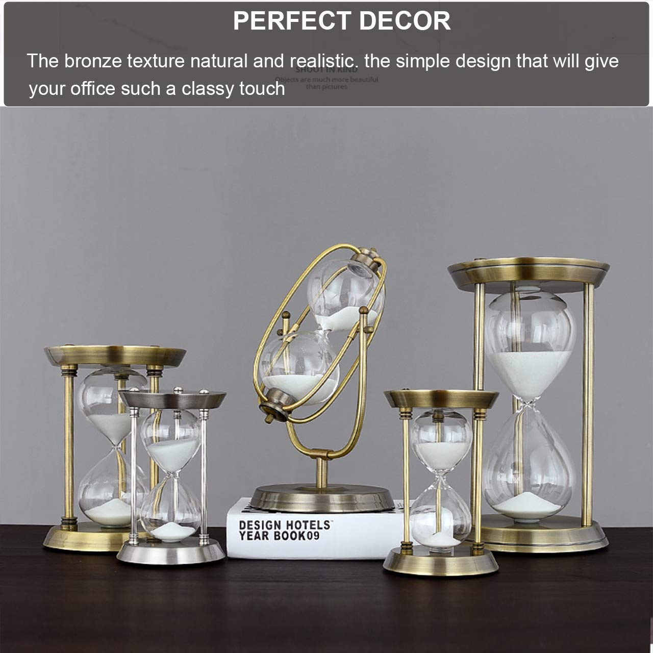 SuLiao Brass Hourglass 30 Minute Sand Clock Timer  Grande Reloj De Arena 30 Minutos  Metal Hour Glass Sandglass for Gifts & Home Desk Office Decorative